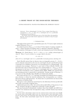 A SHORT PROOF OF THE DOOB-MEYER THEOREM 1