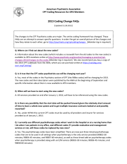 2013 Coding Change FAQs