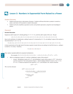Lesson 3: Numbers in Exponential Form Raised to a