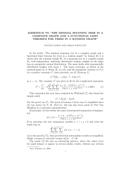 The minimal spanning tree in a complete graph