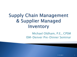 Supply Chain Management Issues