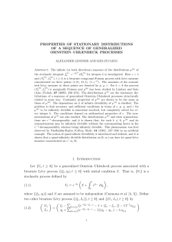 PROPERTIES OF STATIONARY DISTRIBUTIONS
