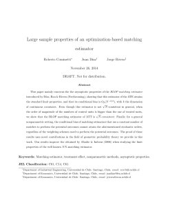 Large sample properties of an optimization