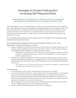 Strategies for Student Participation: Increasing SELFI Response Rates