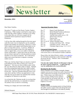 December 2014 - Hatzic Elementary School