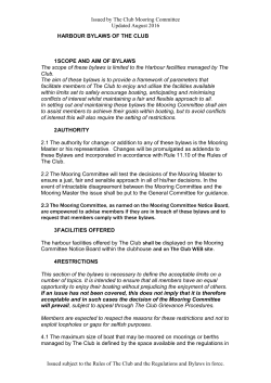 harbour bylaws of the club