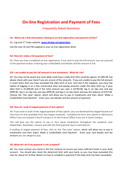 On-line Registration and Payment of Fees