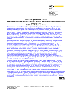 StoEnergy Guard for Concrete Masonry and Frame Wall