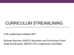 Curriculum Streamlining