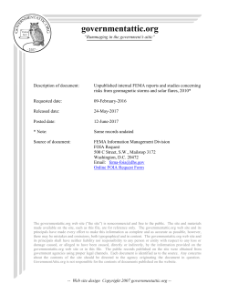 Unpublished internal FEMA reports and studies