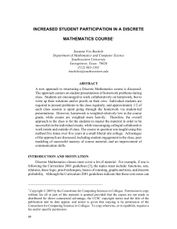 increased student participation in a discrete mathematics course