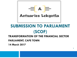Actuaries Lekgotla Submission to Parliament (SCOF)