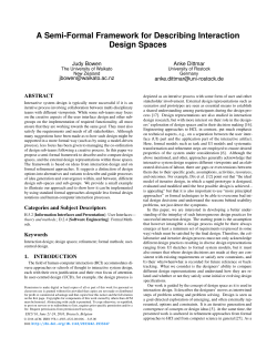 A Semi-Formal Framework for Describing Interaction Design Spaces