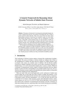 A Generic Framework for Reasoning About Dynamic Networks