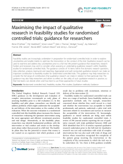 Maximising the impact of qualitative research in feasibility studies for