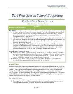 Best Practices in School Budgeting 4B &ndash; Develop a Plan of Action