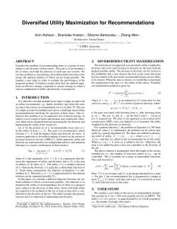 Diversified Utility Maximization for Recommendations