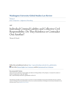 Individual Criminal Liability and Collective Civil Responsibility: Do