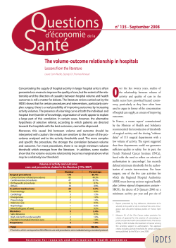 The volume-outcome relationship in hospitals - Lessons from