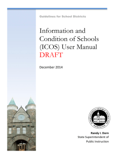 Information and Condition of Schools (ICOS) User Manual