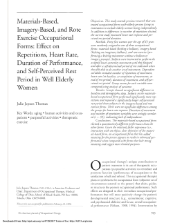 Materials-Based, Imagery-Based, and Rote Exercise Occupational