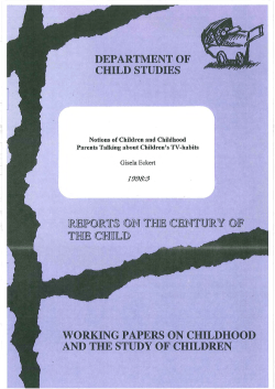 Notions of Children and Childhood Parents Talking about