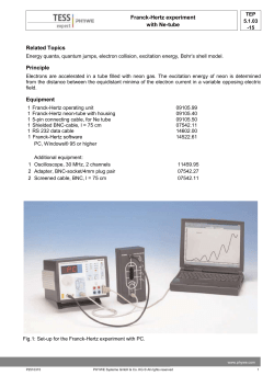 TEP 5.1.03-15 Franck-Hertz experiment with Ne-tube TEP 5.1.03