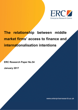 The relationship between middle market firms` access to finance and