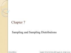 Sampling and Sampling Distributions