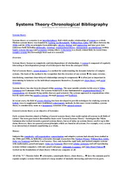Systems Theory-Chronological Bibliography