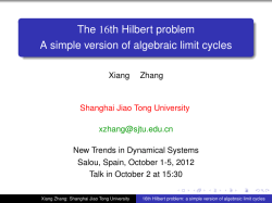 The 16th Hilbert problem A simple version of algebraic - GSD-UAB