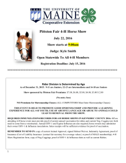 2016 Pittston 4-H Horse Show Packet