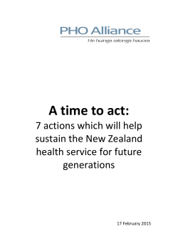 A time to act - The Primary Health Alliance