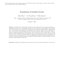 Foundations of Garbled Circuits