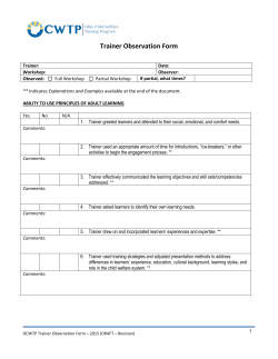 Trainer Observation Form - The Ohio Child Welfare Training Program