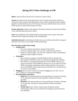 Paleo Challenge Points / &ldquo;Rules&rdquo;