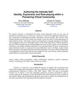 Authoring the Intimate Self: Identity, Expression and Role