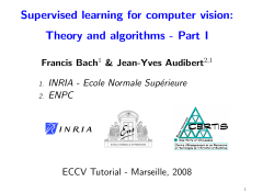 Supervised learning for computer vision: Theory and