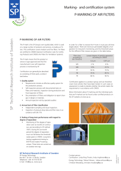 P-marking of Air filters