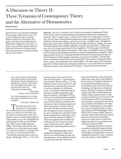 A Discourse on Theory II: Three Tyrannies of