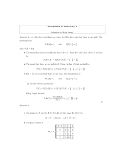Introduction to Probability A Solutions to Mock Exam