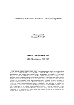 Multi-Period Performance Persistence Analysis of Hedge Funds