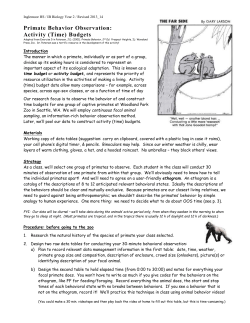 Primate Behavior Observation: Conducting a Time Budget Study