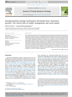 Intergenerational strategy involvement and family firms