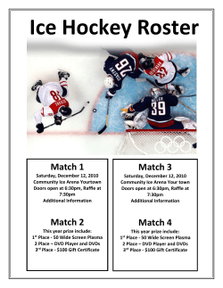 Match 1 Saturday, December 12, 2010 Community Ice Arena