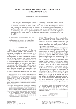 Talent and/or popularity - wiwi.uni