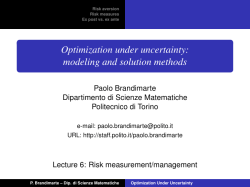 Optimization under uncertainty: modeling and