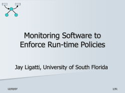 Monitoring Software to Enforce Run-time Policies - CSE