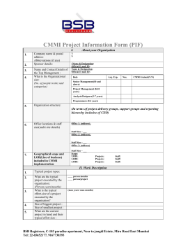 Project Information Form (PIF)