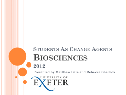 Students As Change Agents Biosciences 2012